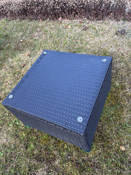 Zahradní polyratanová sedačka + taburety - 4