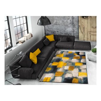 Barevný koberec 120x170 cm - tyrkysovo žlutý - 4