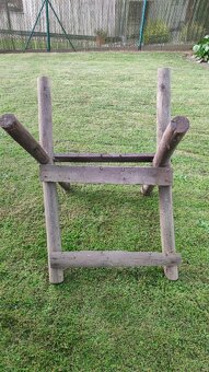 Historický naklepávač kos + stará orig.dřev.koza na řezaní - 4