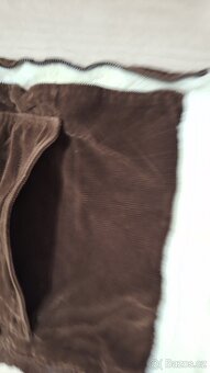 Zimni fusak z pravé kožešiny a hnědého manžestru - 4