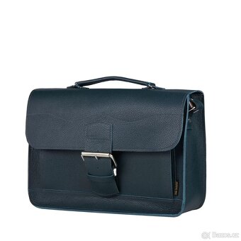 Kožená taška - tmavě zelená - NOVÁ - 4