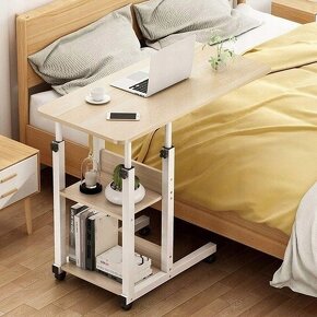 Mobilní stolek pod notebook s policemi - 2 varianty - 4