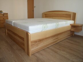 Nová jasanová 4 cm masivní postel, nosnost 700 kg, Odvezu - 4