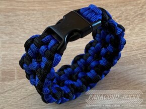 PARACORD náramek (18 cm) blue - black - 4