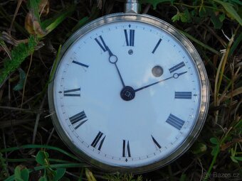 Celostříbrné anglické kapesní hodinky Špindlovky - 4