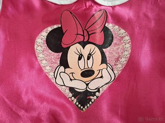 Růžové šaty kostým Minnie vel. 128. - 4