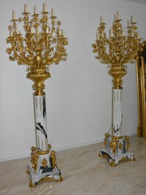 Zámecké podlahové lampy s amorky - mramor - bronz - 4