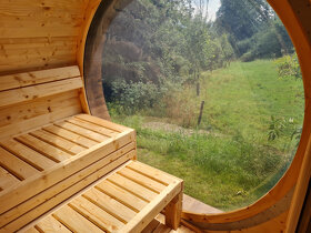 Venkovní oválná sauna s panoramatickým oknem - 4