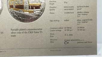 Stříbrná pamětní 500kč mince. Ze série Slavné Dopravní Prost - 4