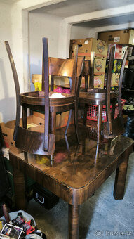rozkládací jídelní stůl a 4x židle Thonet - 4