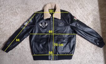NOVÁ letecká kožená bunda s nášivkami - XXL - 4