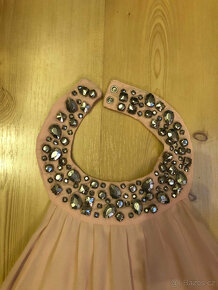 Světle růžové šaty H&M vel.34 s kamínky - 4