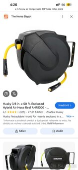 Husky  3/8 “ Air Compressor Retractable Nova Hadice - 4