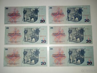 BANKOVKY 20 KČS 1970, SÉRIE H + L, PĚKNÉ STAVY - 4