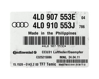 Řídící jednotka podvozku 4L0907553E 4L0910553J Audi Q7 4L FL - 4