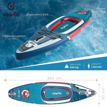 Coasto Altai 11'2'' SUP kajak (paddleboard s lepším sezen - 4