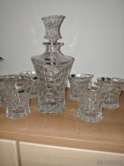 broušené sklenice ma whisky + karafa - 4