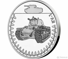 Obrněná technika - KV-1 proof, stříbrná mince - 4