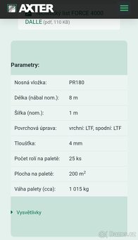 Asfaltový hydroizolační pás SBS tl. 4mm značky Axter - 4