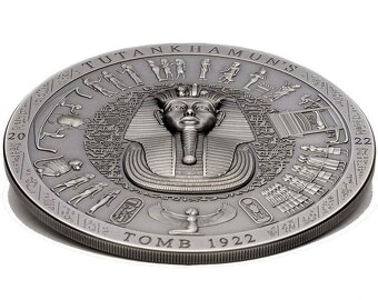 Stříbrná mince 3 oz Tutanchamonova hrobka 2022 Antique Stand - 4