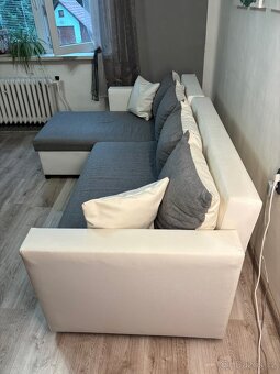 Rohová sedačka bílo/šedá oboustranná - 4