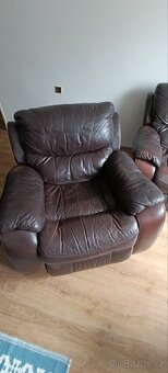 Kožená sedací souprava gauč - 4