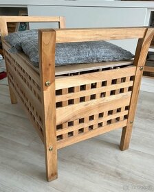 Dřevěná / bambusová úložná lavice - 4