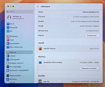 MacBook Pro 13" 2017 /8GB RAM/Intel i5/256GB SSD/ Záruka - 4