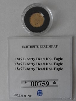 1849 Liberty Heat Dbl.Eagle -585/1000 au - 4