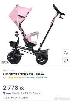 Tříkolka aveo s tyčí 6v1 - 4