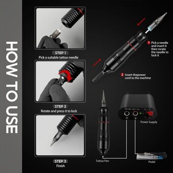 KOMPLETNÍ TETOVACÍ SADA TATTOO SET ROTAČNÍ STROJEK - 4