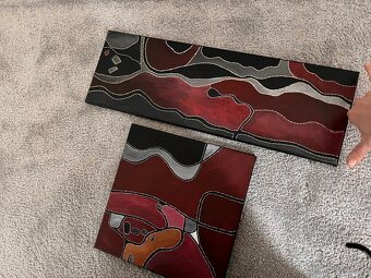 Ručně malované abstraktní obrazy – sada dvou - 4