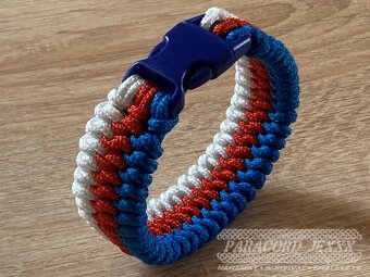 Paracord náramek (21 cm) Czech Tricolor - 4