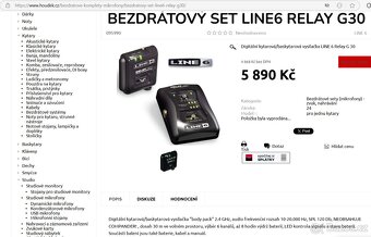 PRODÁM VYSÍLAČKU LINE6 G30 WIRELESS - 4