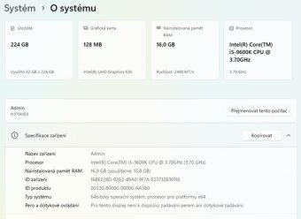 PC sestava - Intel Core i5-9600K, 16GB RAM, Windows 11 - 4