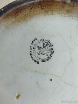 Starožitná značená kameninová mísa - 4