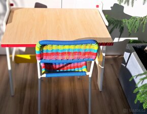 Barevný rozkládací dětský multifunkční stoleček + židlička - 4