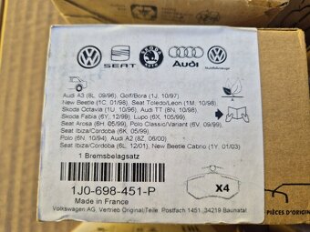brzdové destičky Škoda Octavia 1J0698451P - 4