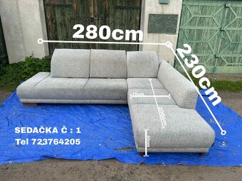 Moderní luxusní sedací souprava SUPER STAV - 4