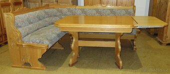 Rustikální rohová lavice + stůl + 2 židle - masiv ( Dub ) - 4