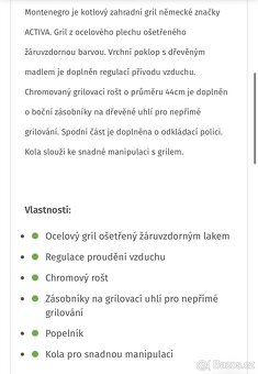 Nový gril německé značky na dřevěné úhly - 4
