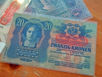 Bankovky Rakousko-Uherska(1000, 100, 50, 20, 10, 2,1 koruna) - 4
