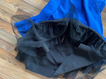 Nové modré šaty s černým volánem, vel XS a možní i XXS, Duet - 4