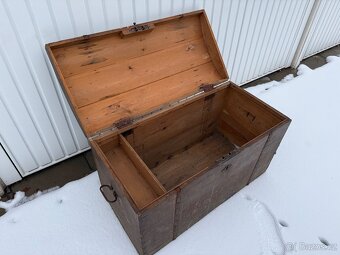 Krásná stará velká truhla, kufr - 4
