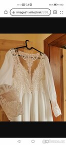 Svatební šaty krajkové, ivory - 4