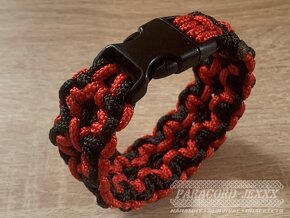 PARACORD náramek (19 cm) red - black - 4