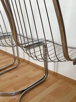 Gastone Rinaldi vintage chairs, židle chrom - 4