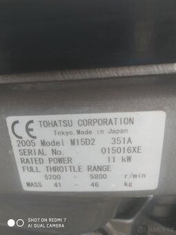 Lodní motor Tohatsu 15 Hp " Mercury" záruka 1 rok - 4