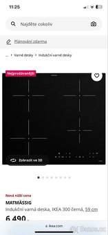 Indukční varná deska IKEA 300 černa, 59cm NOVÁ - 4