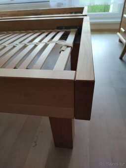 Postel masivní buková 200 x 90 cm + rošt Matraflex - 4
